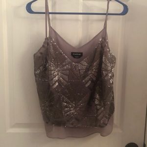 bebe pink purple Sequin Embellished Spaghetti Strap Camisole
